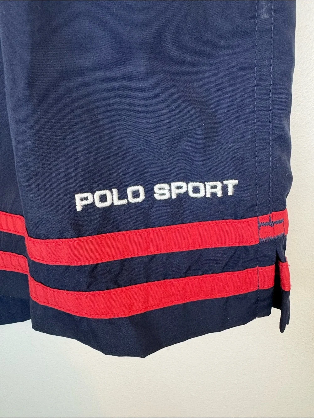 Polo Sport Ralph Lauren Swim Trunks Navy Red Stripe L